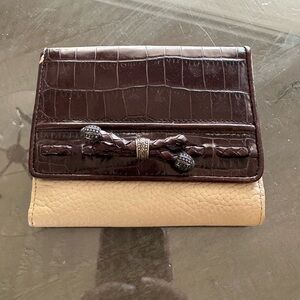Brighton Brown and Tan Wallets with Textured Elegance